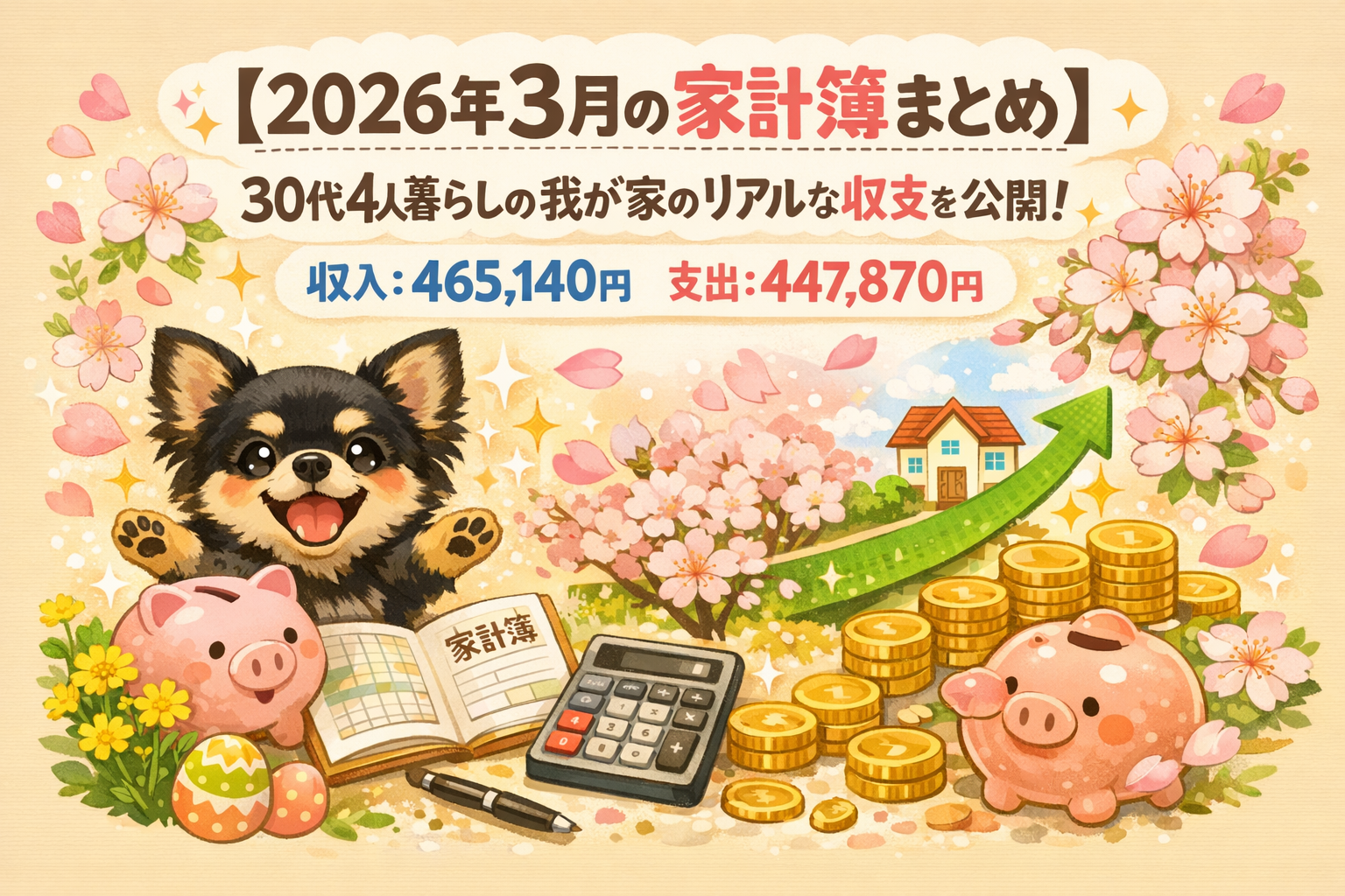 【2026年3月の家計簿まとめ】30代4人暮らしの我が家のリアルな収支を公開！