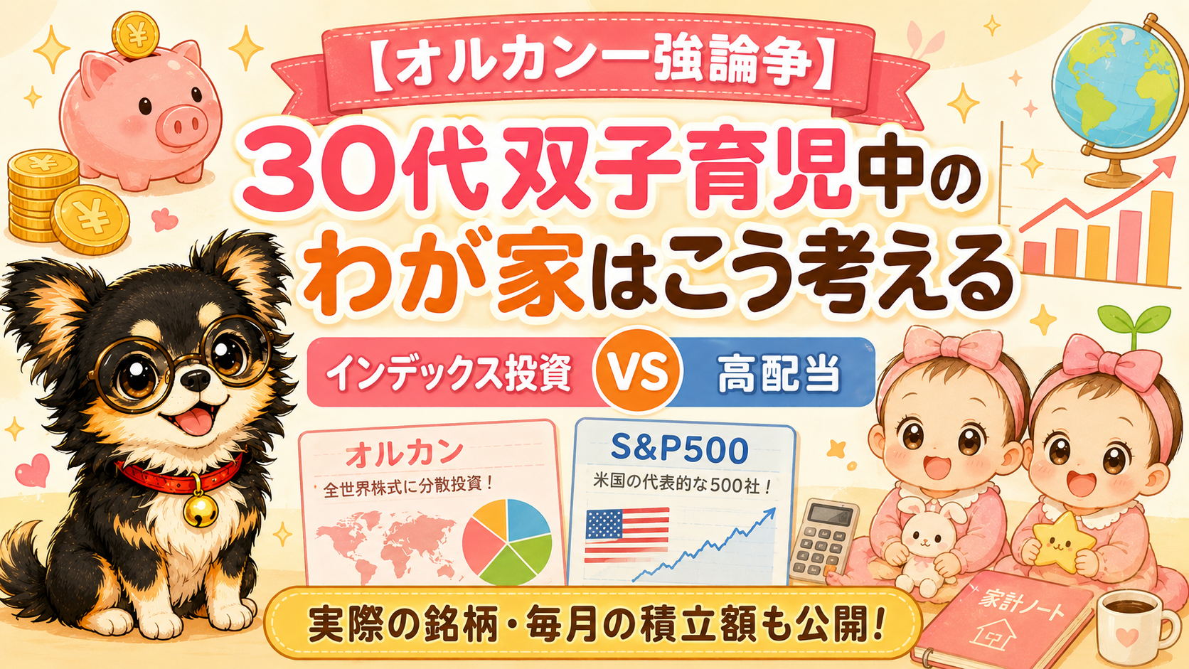 【オルカン一強論争】30代双子育児中のわが家はこう考える