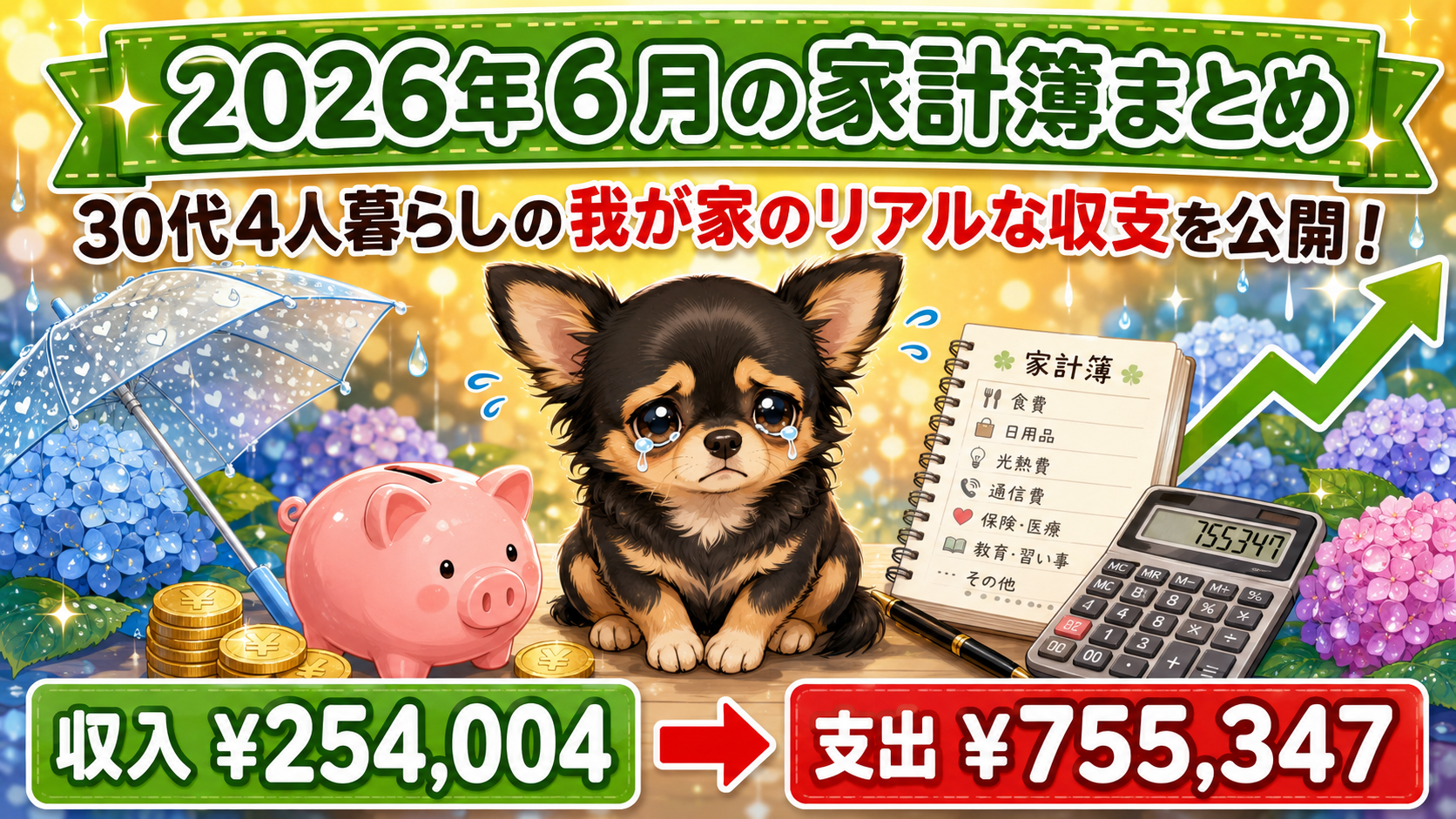 【2026年6月の家計簿まとめ】30代4人暮らしの我が家のリアルな収支を公開！