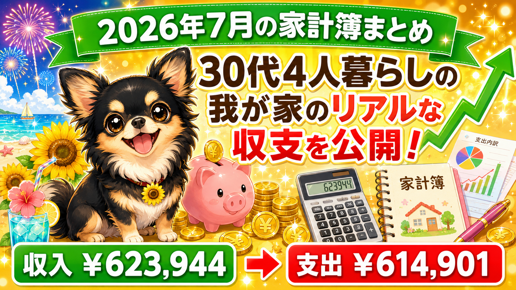 【2026年7月の家計簿まとめ】30代4人暮らしの我が家のリアルな収支を公開！