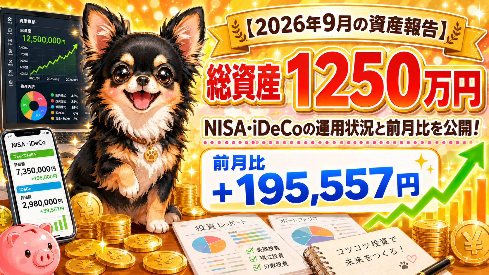 【2026年9月の資産報告】証券口座の総資産はいくら？前月比も公開